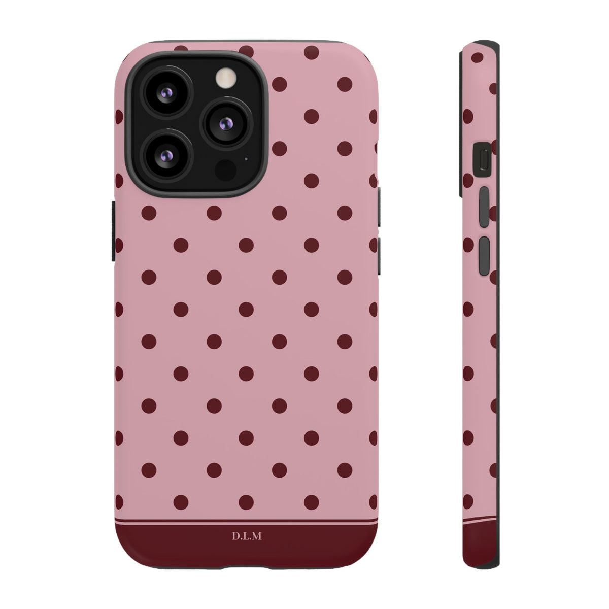 Berry Blush Personalised Polka Dot Case