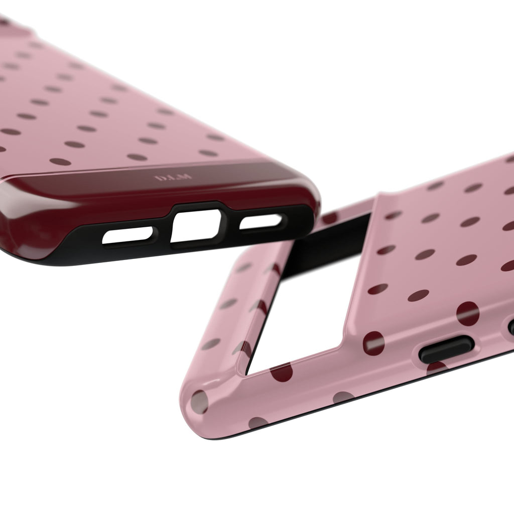 Berry Blush Personalised Polka Dot Case