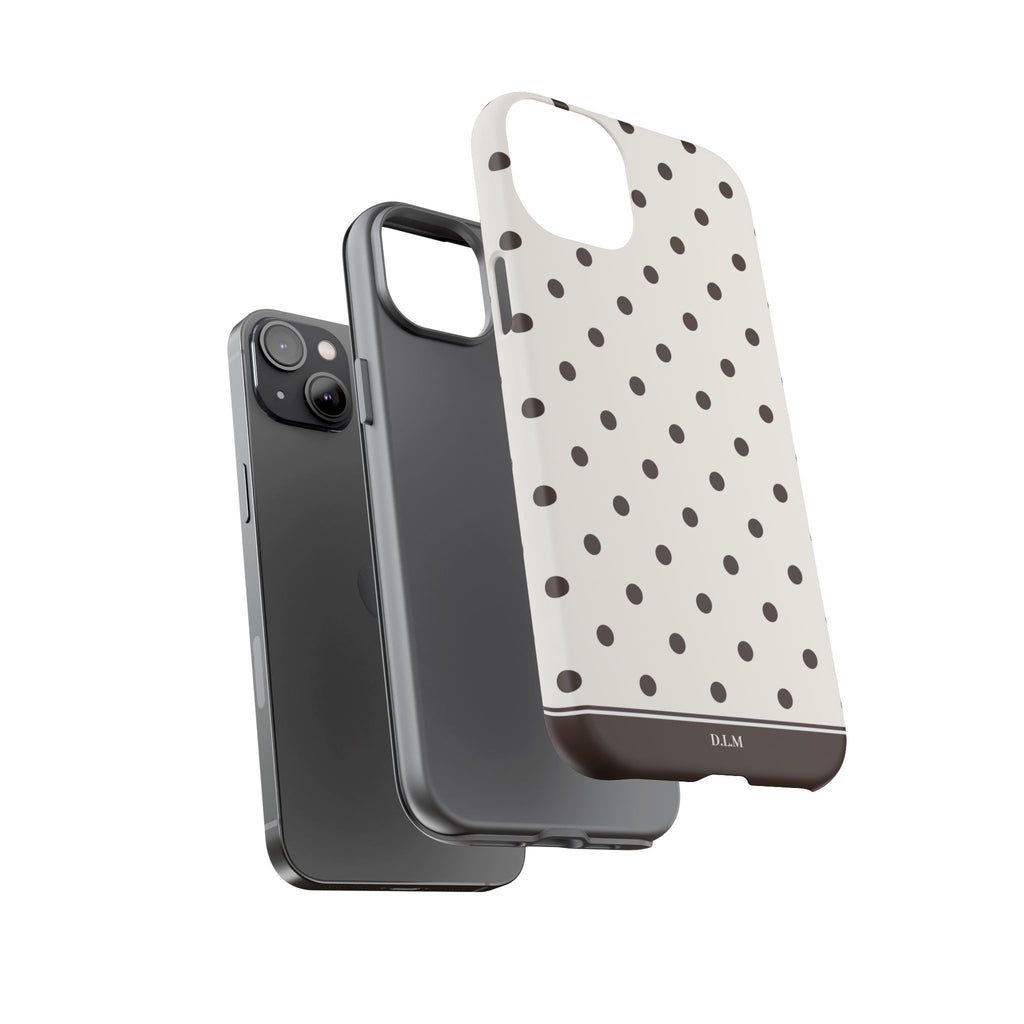 Creamy Mocha Personalised Polka Dot Case