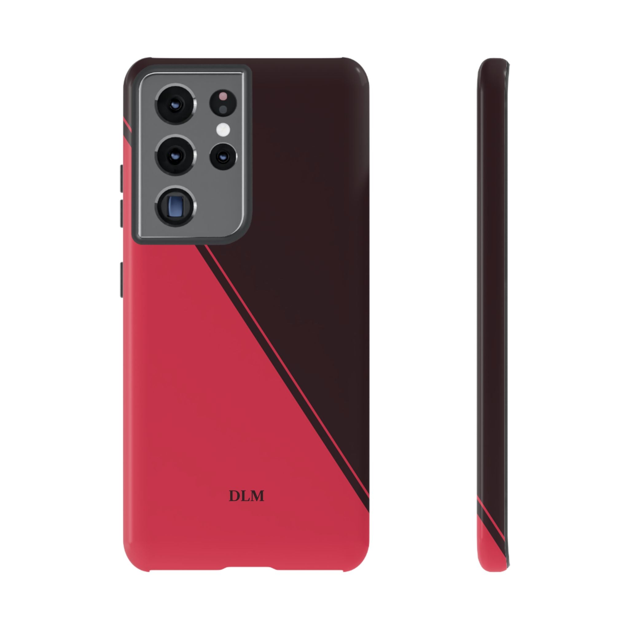 Red/Brown Two Tone Custom Initials Case