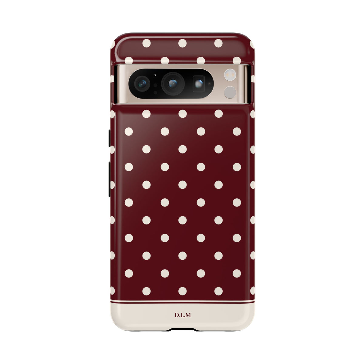 Cranberry Cream Personalised Polka Dot Case