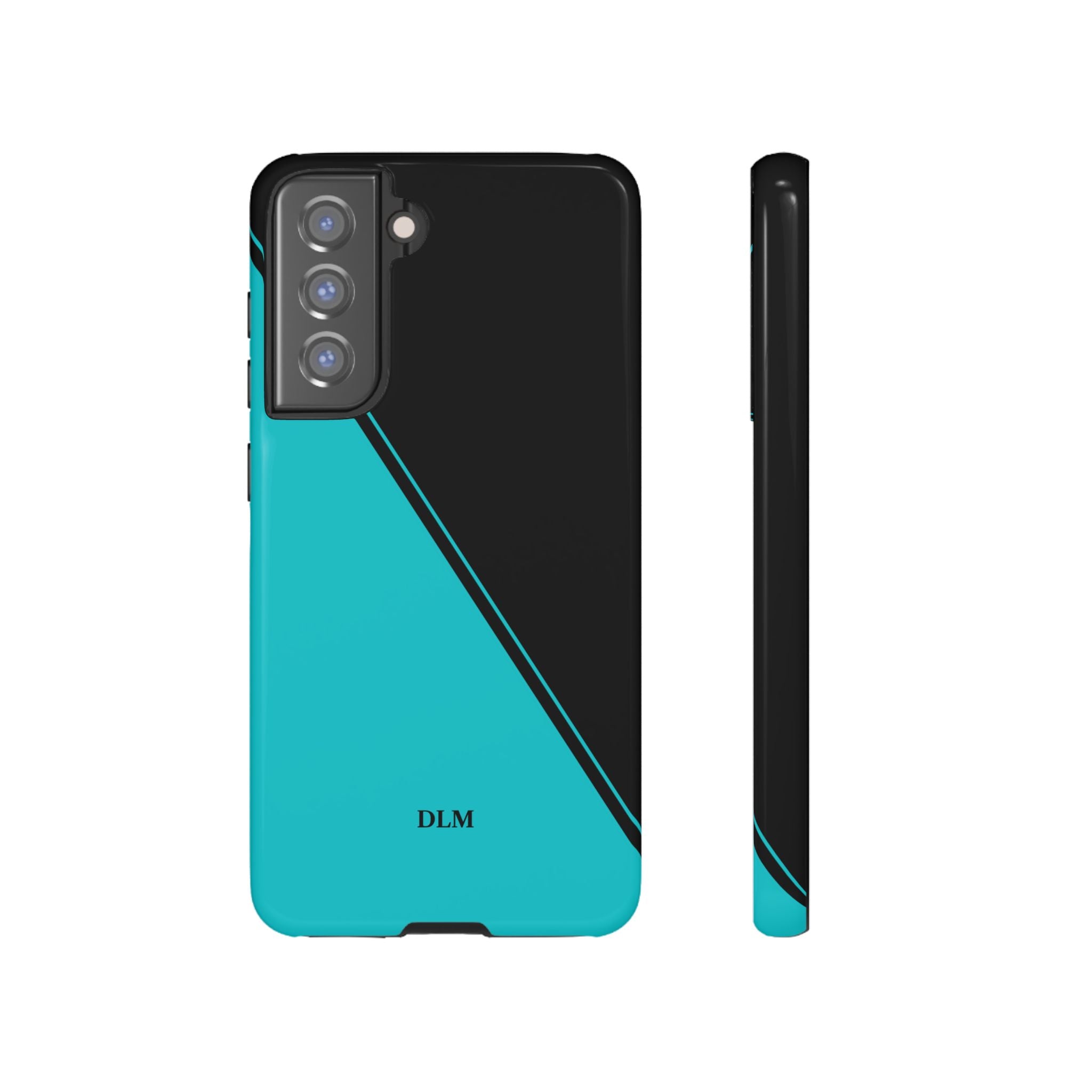 Tiffany/Black Two Tone Custom Initials Case