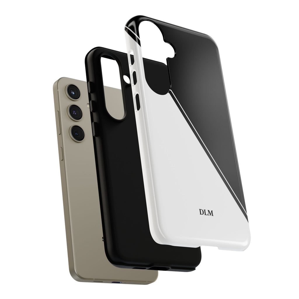 White/Black Two Tone Custom Initials Case