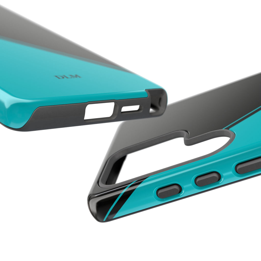 Tiffany/Black Two Tone Custom Initials Case