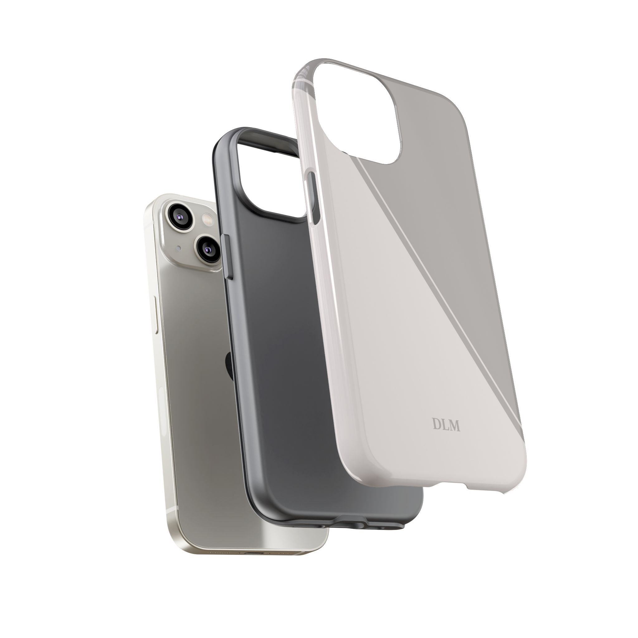 Grey Two Tone Case Custom Initials Case