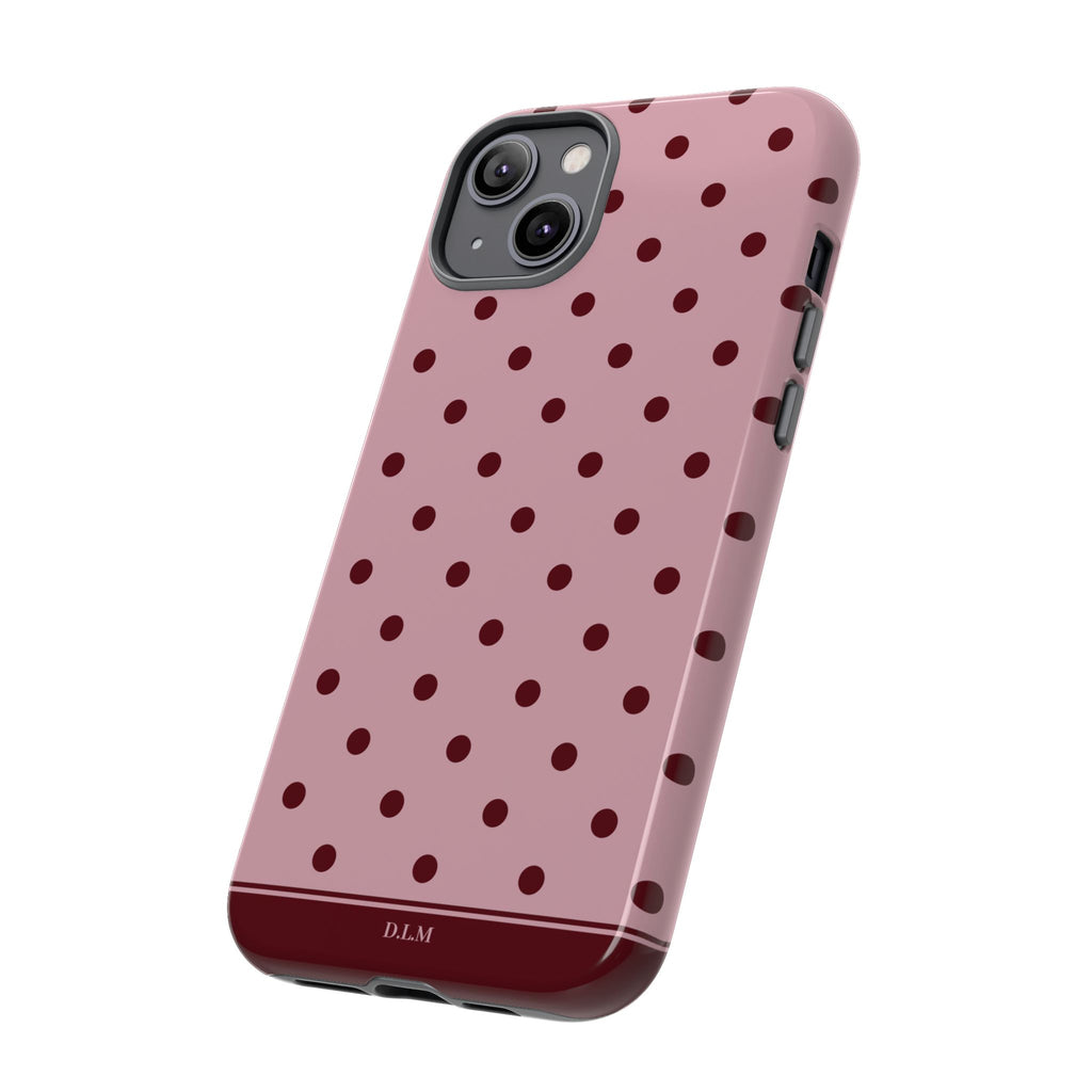 Berry Blush Personalised Polka Dot Case