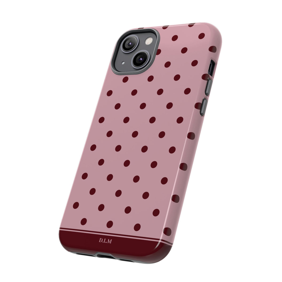 Berry Blush Personalised Polka Dot Case