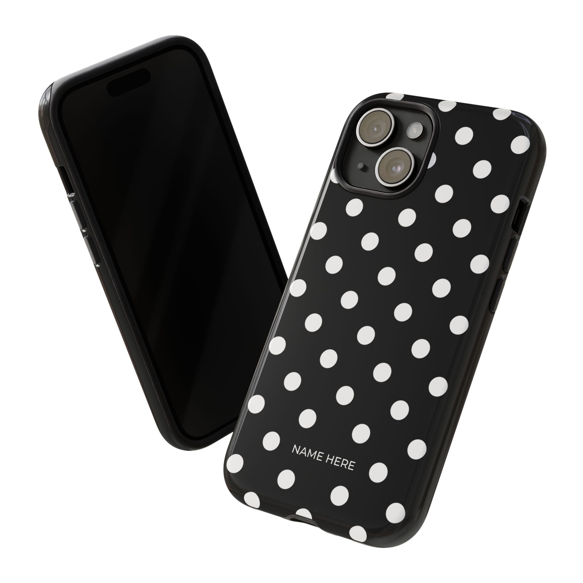 Black & White PolkaDot Customisable Case