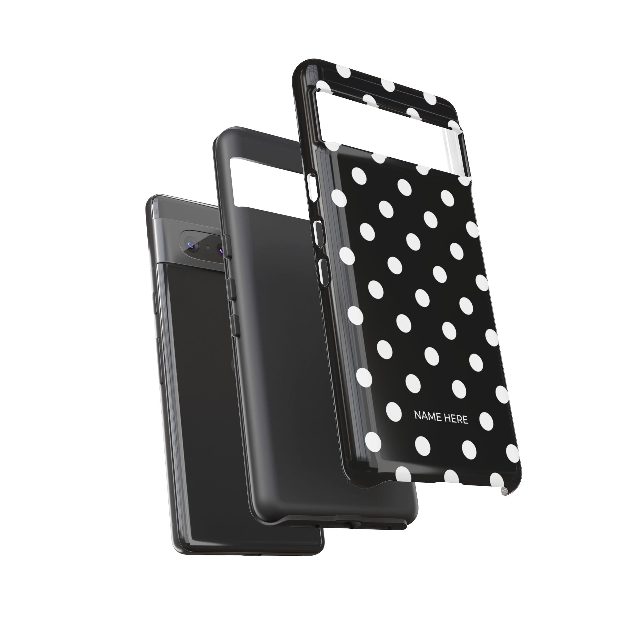 Black & White PolkaDot Customisable Case