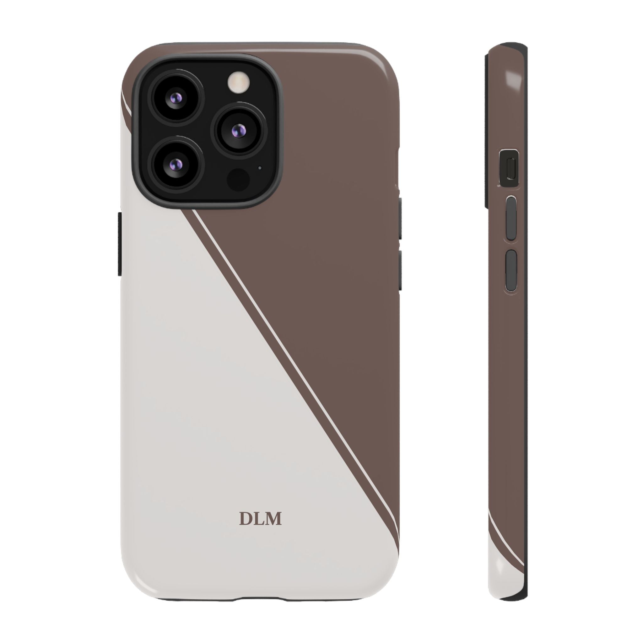 Brown/Cream Two Tone Custom Initials Case