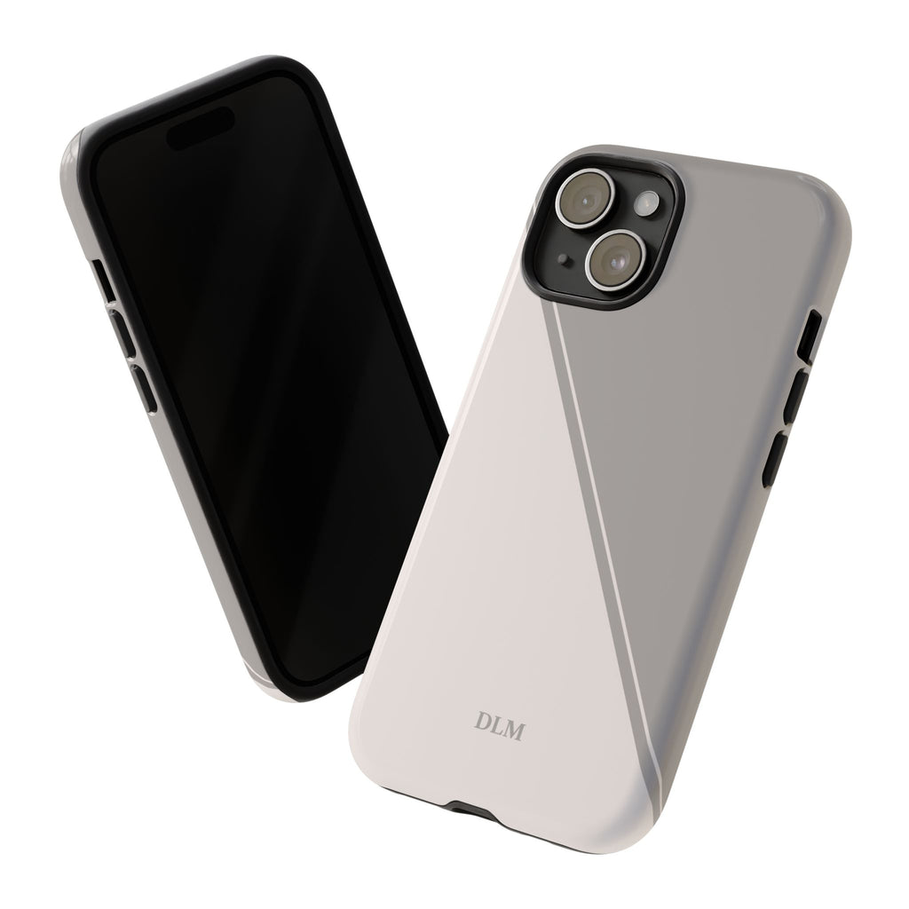 Grey Two Tone Case Custom Initials Case
