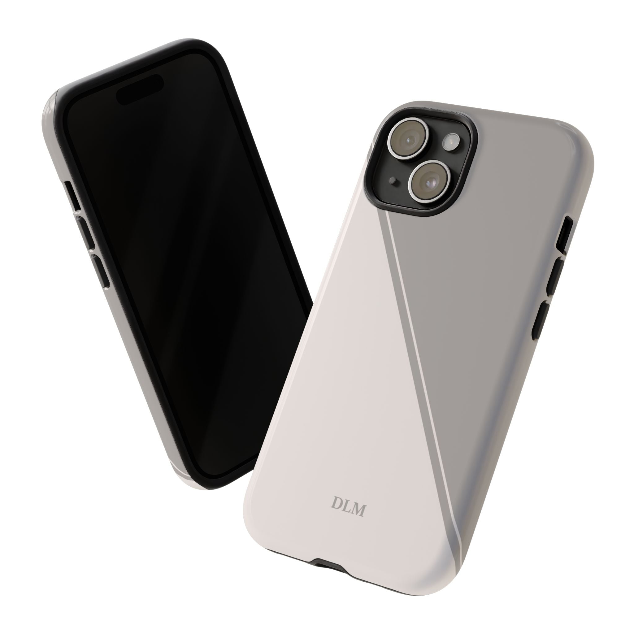 Grey Two Tone Case Custom Initials Case