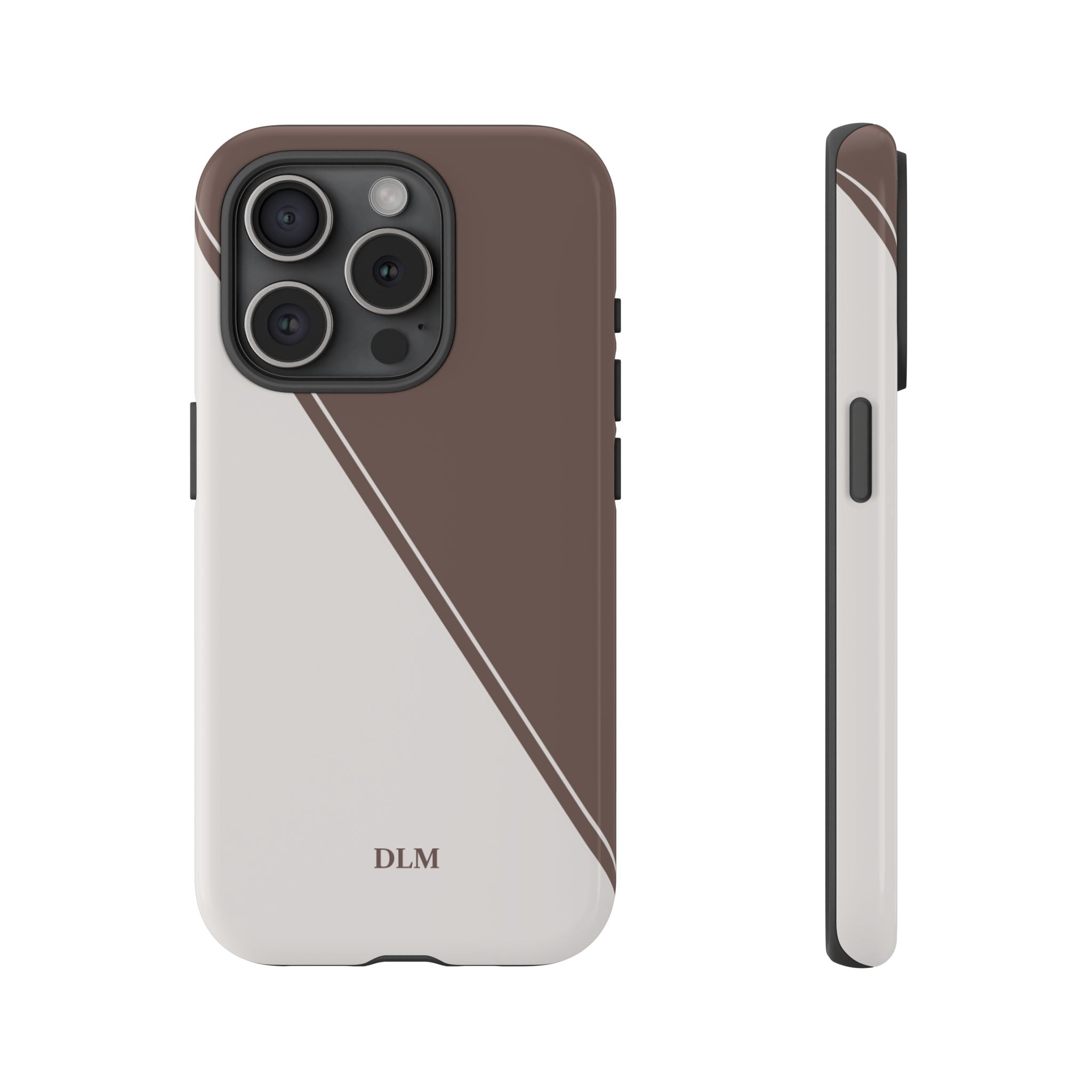 Brown/Cream Two Tone Custom Initials Case