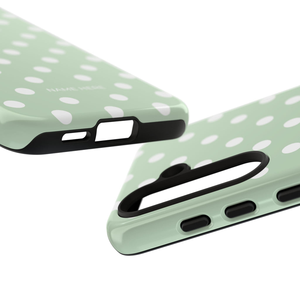 Green & White Polka Dot Customisable Case