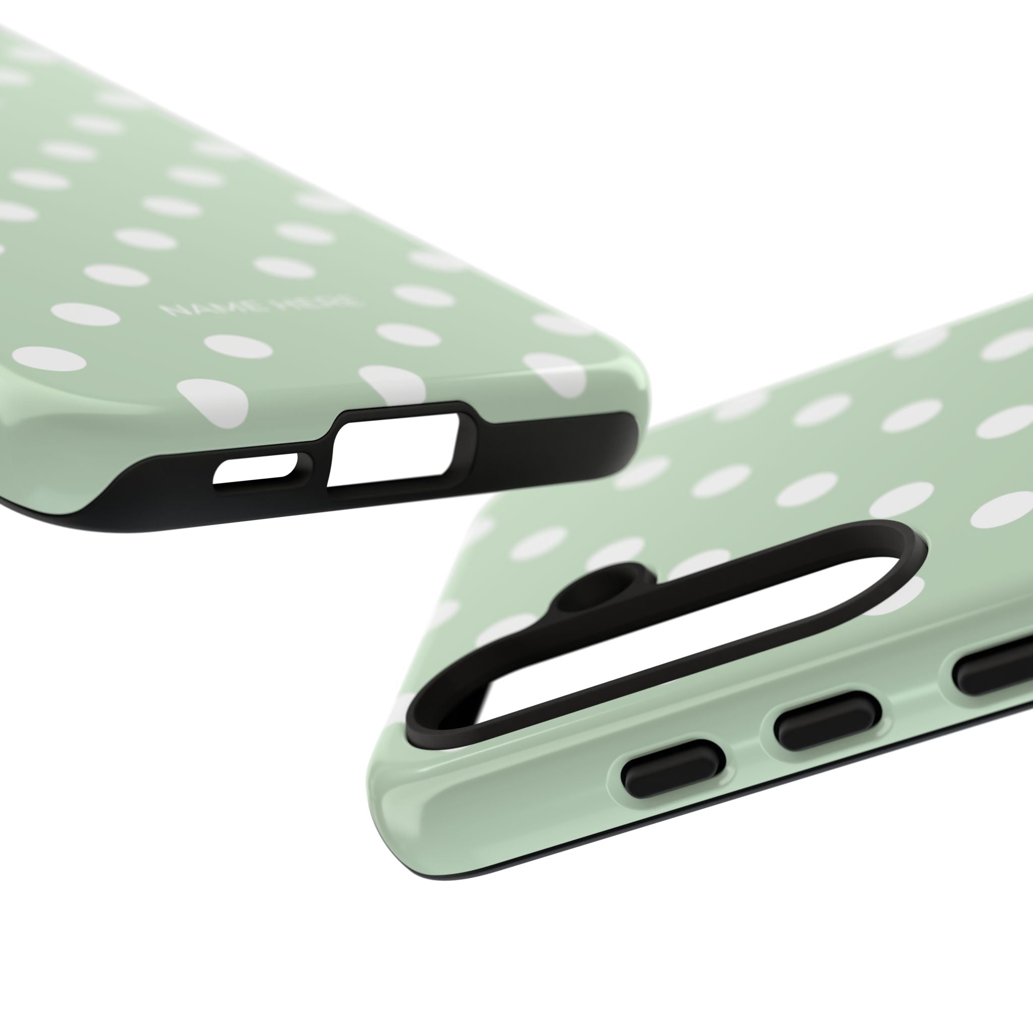 Green & White Polka Dot Customisable Case