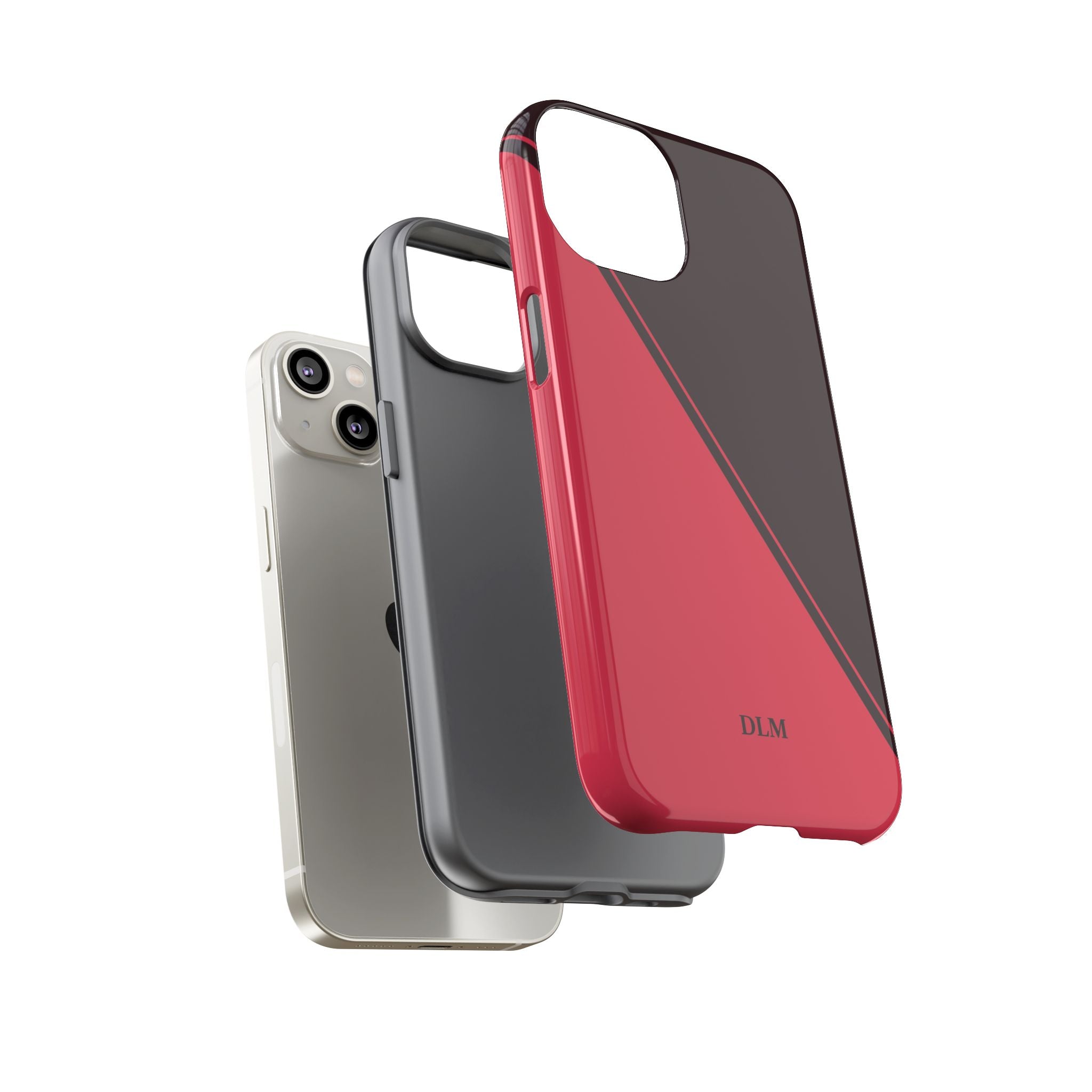 Red/Brown Two Tone Custom Initials Case