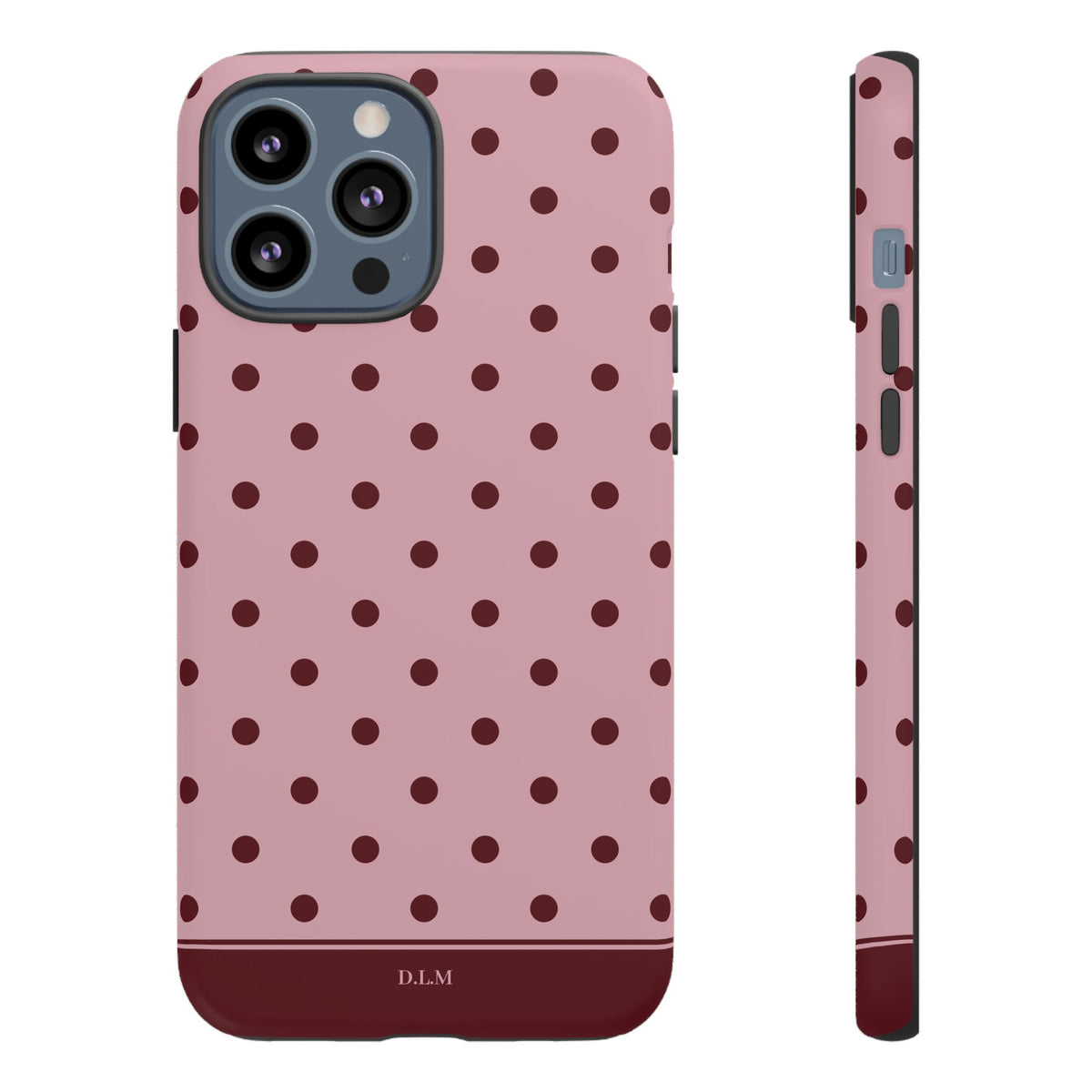 Berry Blush Personalised Polka Dot Case