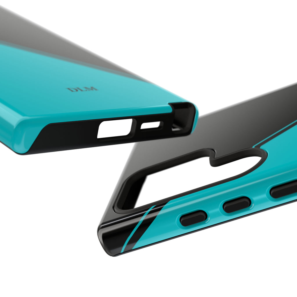 Tiffany/Black Two Tone Custom Initials Case