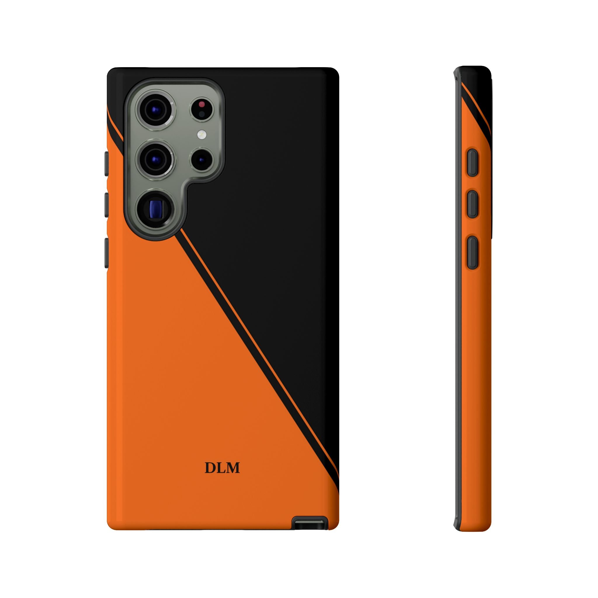 Orange/Black Two Tone Custom Initials Case