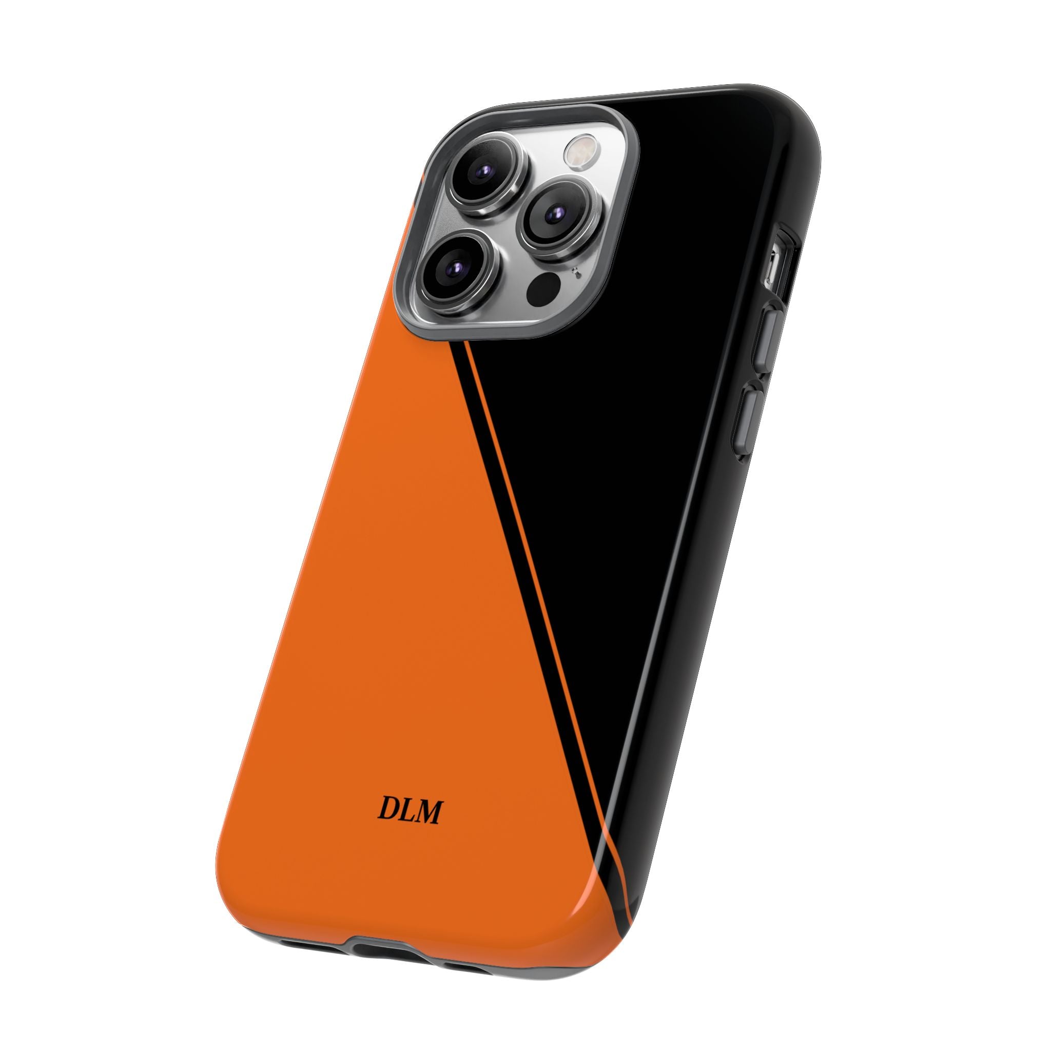 Orange/Black Two Tone Custom Initials Case