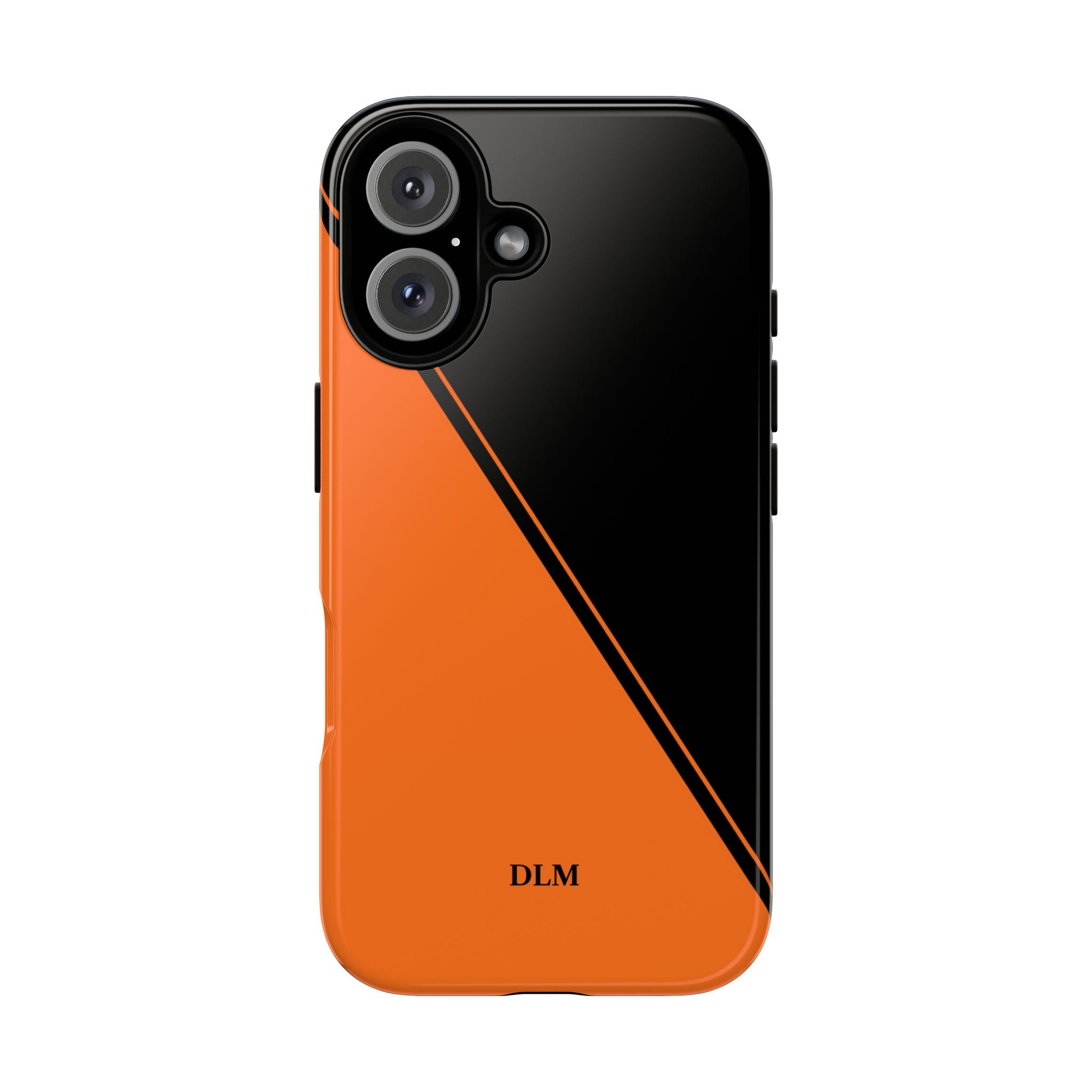 Orange/Black Two Tone Custom Initials Case