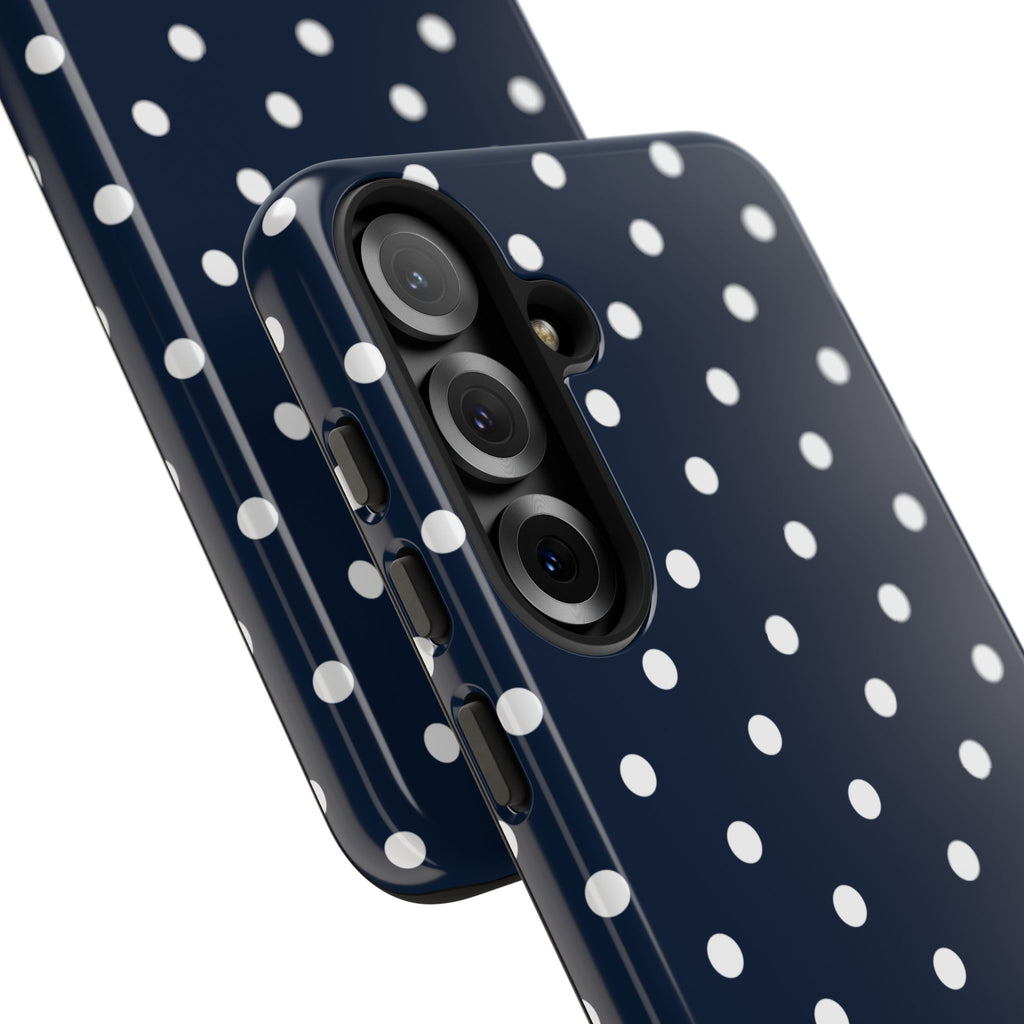 Navy Pearl Personalised Polka Dot Case