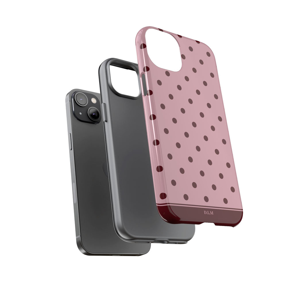 Berry Blush Personalised Polka Dot Case