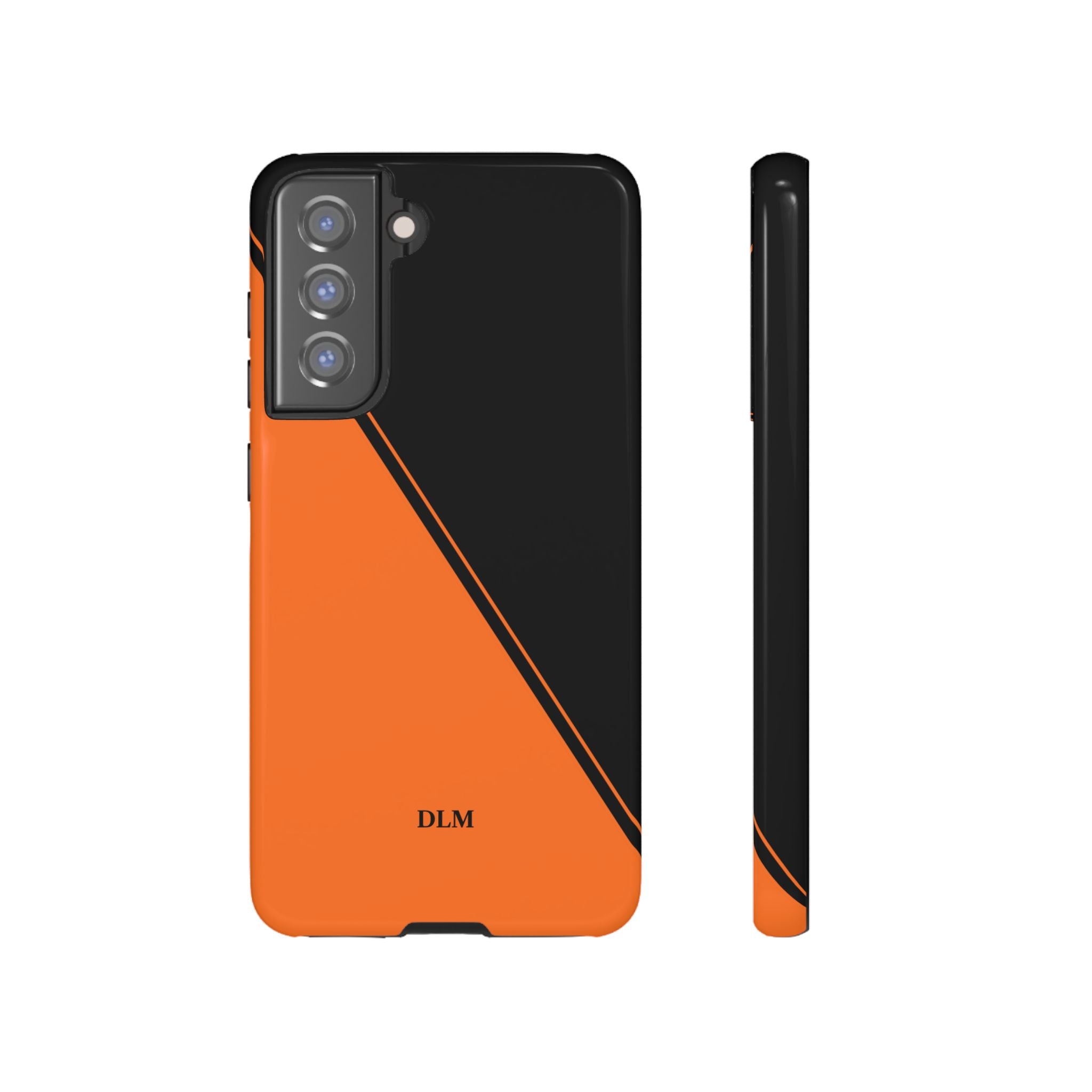 Orange/Black Two Tone Custom Initials Case