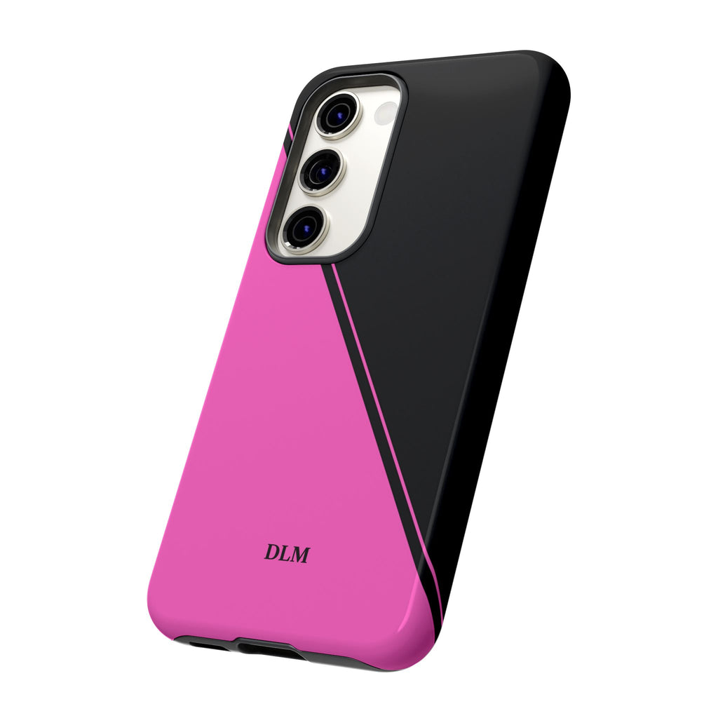 Pink/Black Two Tone Custom Initials Case