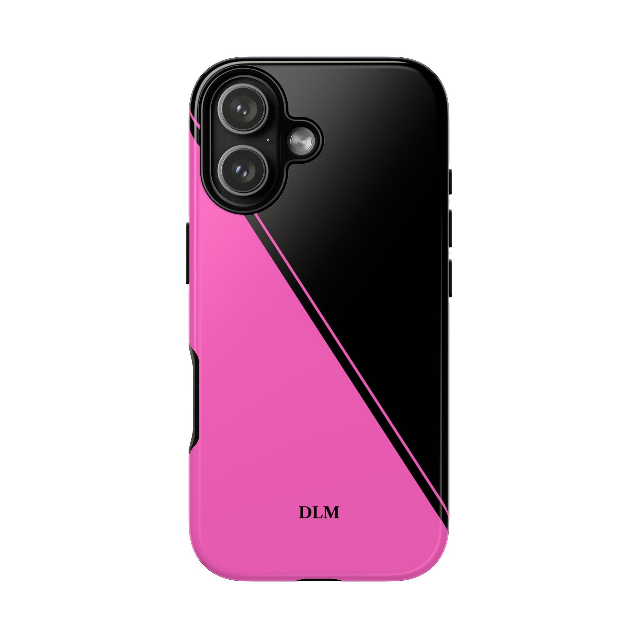 Pink/Black Two Tone Custom Initials Case