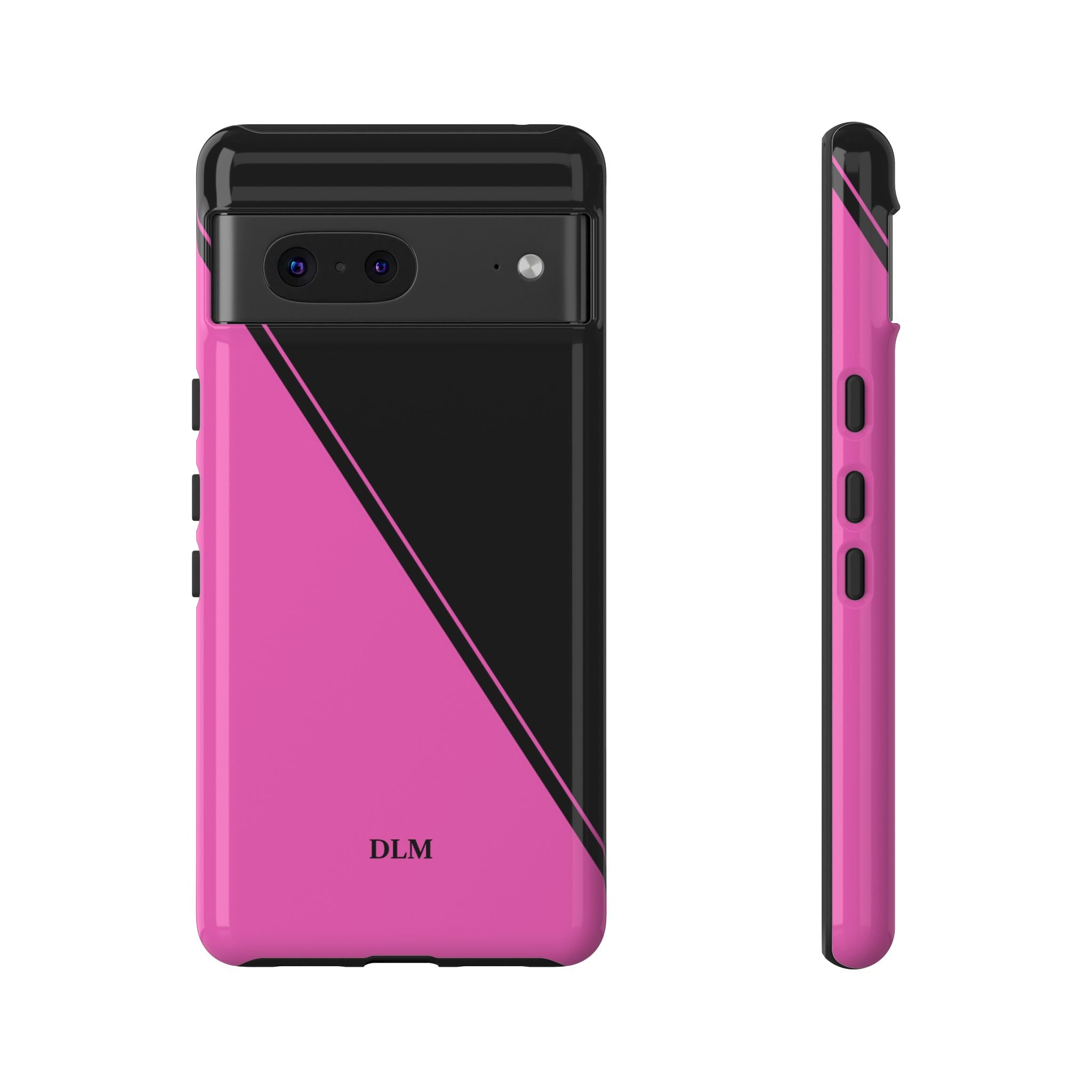 Pink/Black Two Tone Custom Initials Case