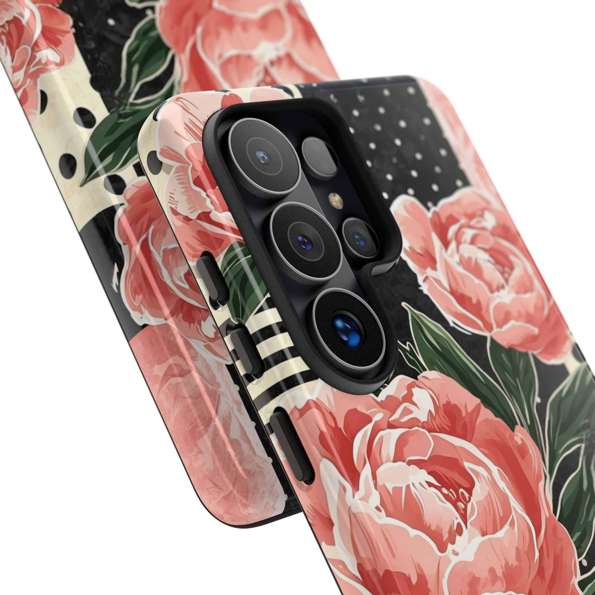 Pink Peony Stripes & Polka Dots
