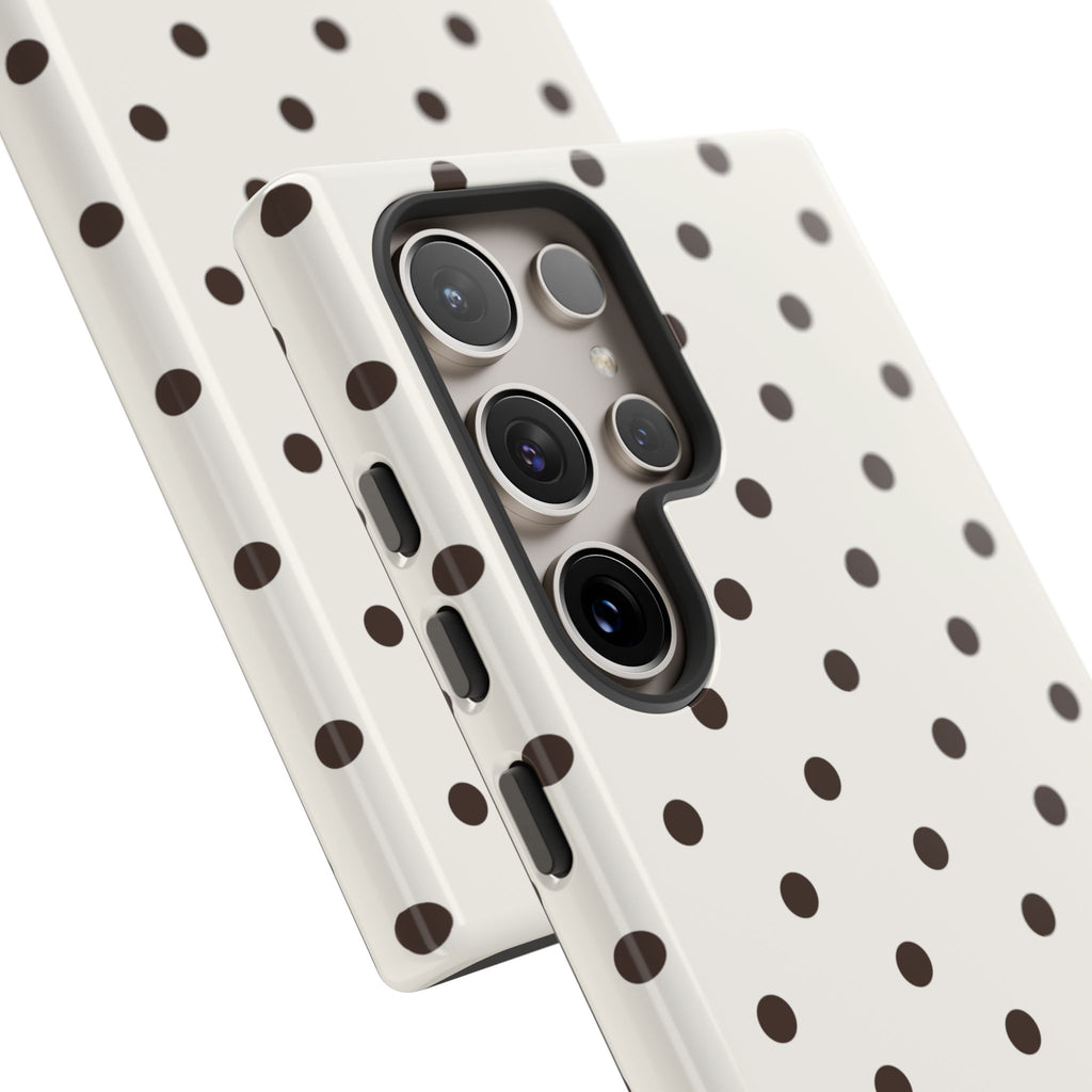Creamy Mocha Personalised Polka Dot Case