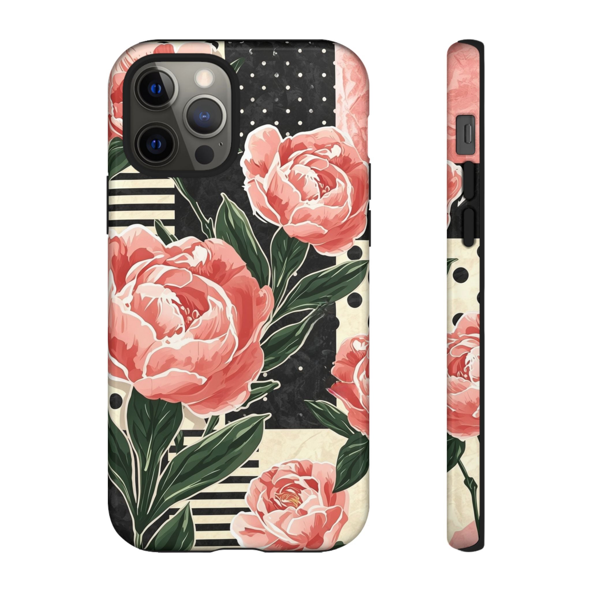 Pink Peony Stripes & Polka Dots