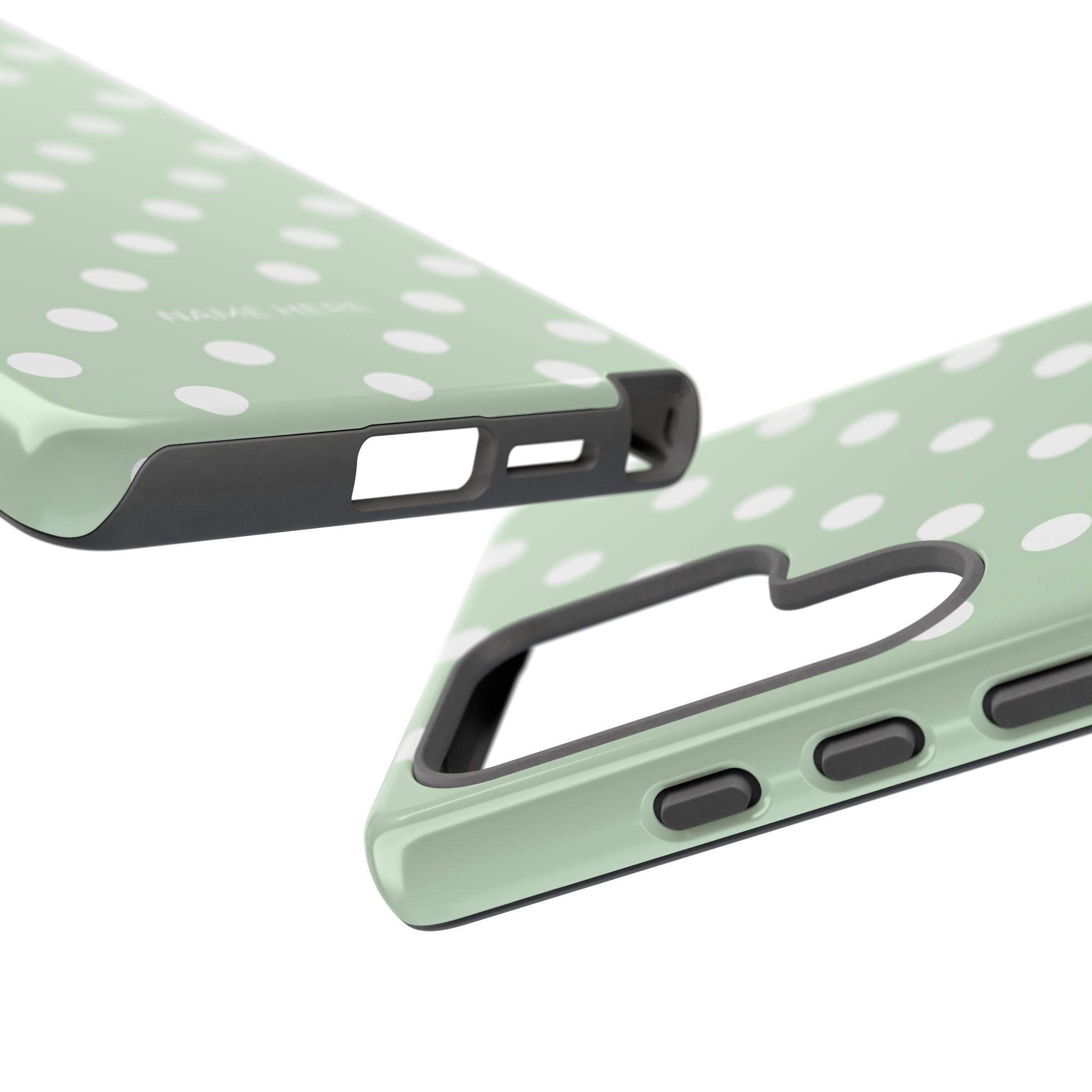 Green & White Polka Dot Customisable Case