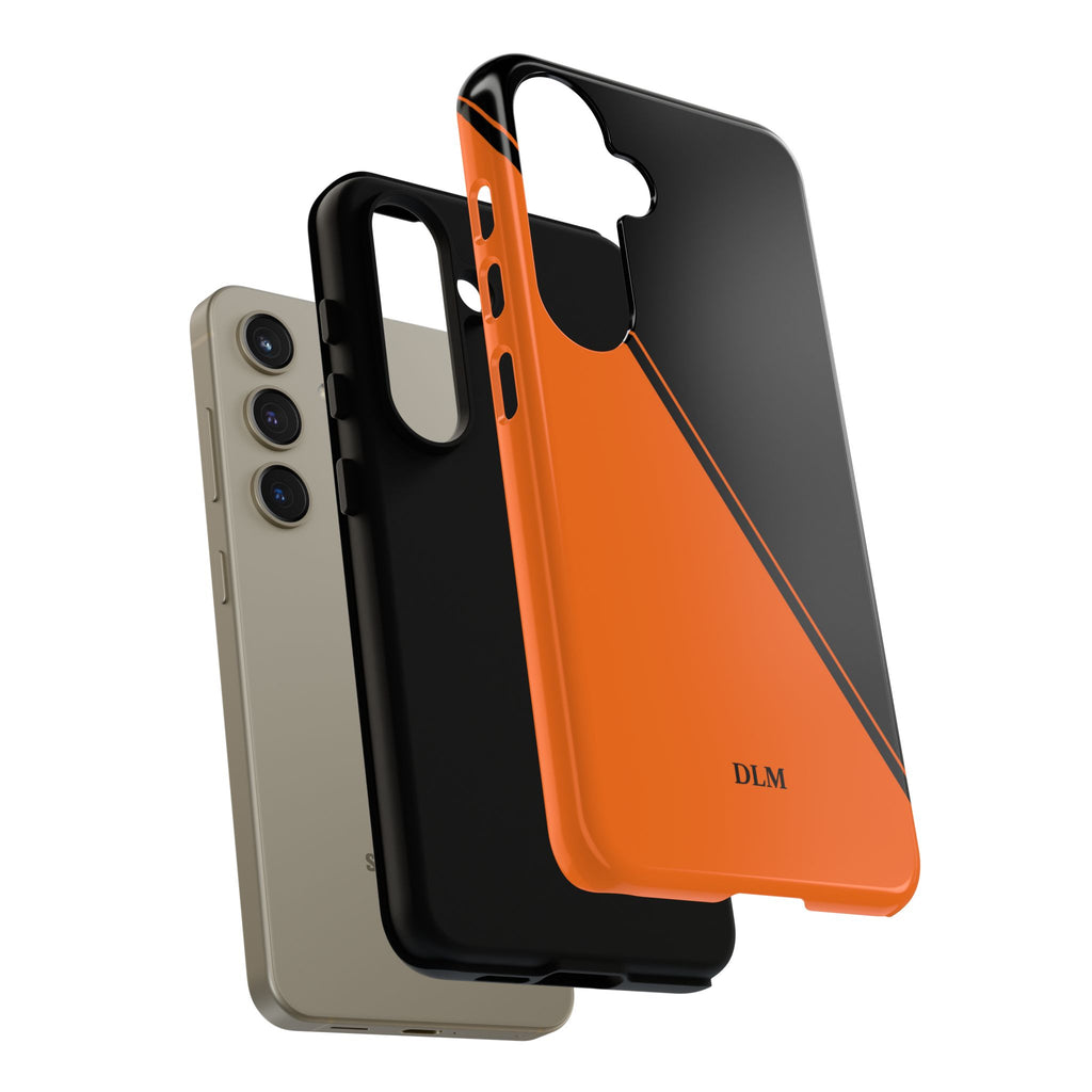Orange/Black Two Tone Custom Initials Case
