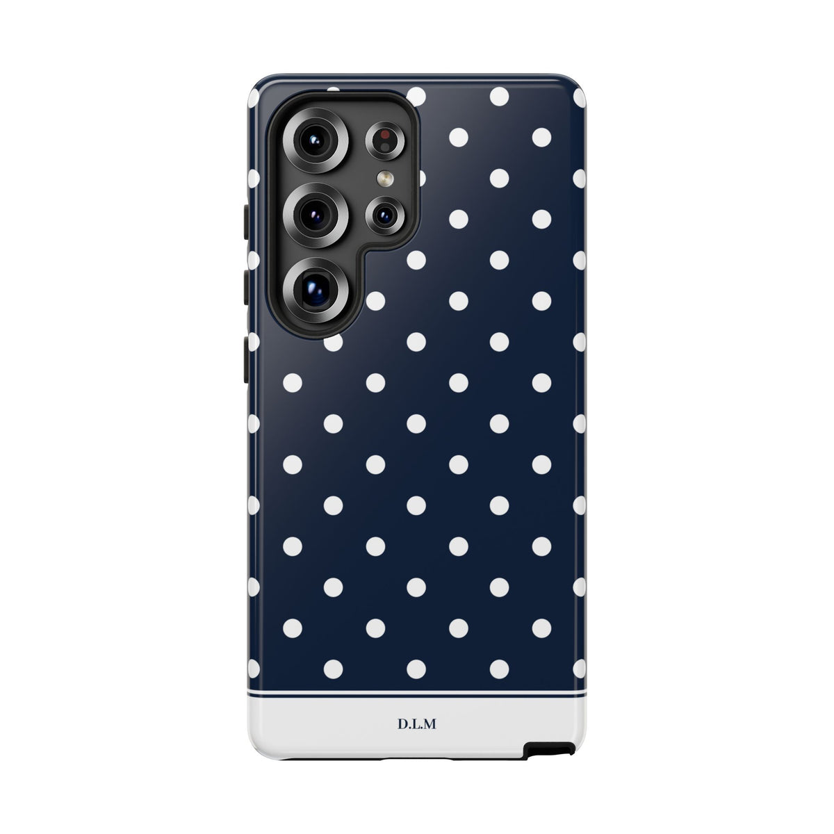 Navy Pearl Personalised Polka Dot Case