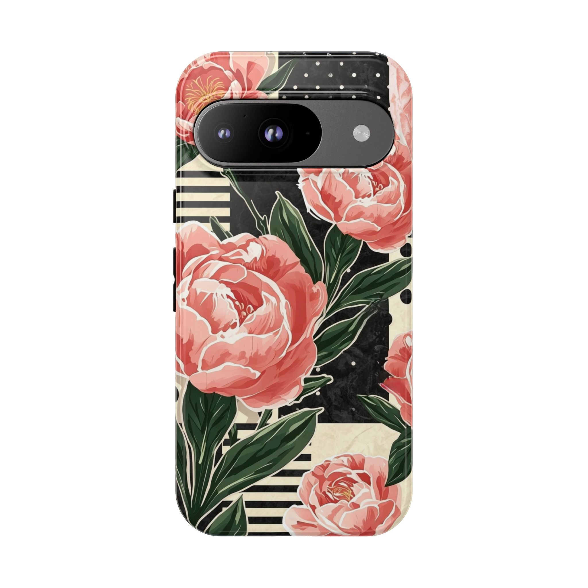 Pink Peony Stripes & Polka Dots
