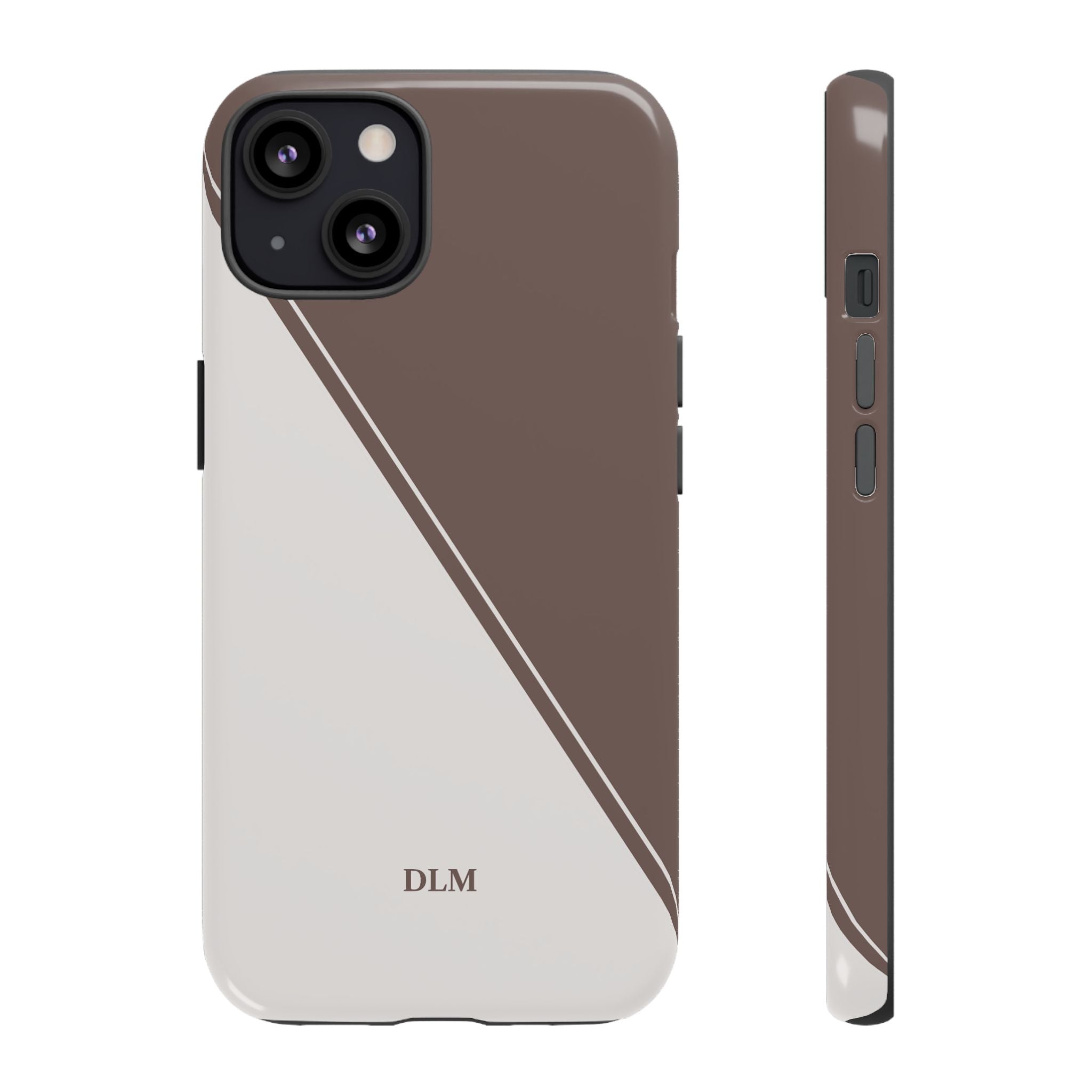 Brown/Cream Two Tone Custom Initials Case