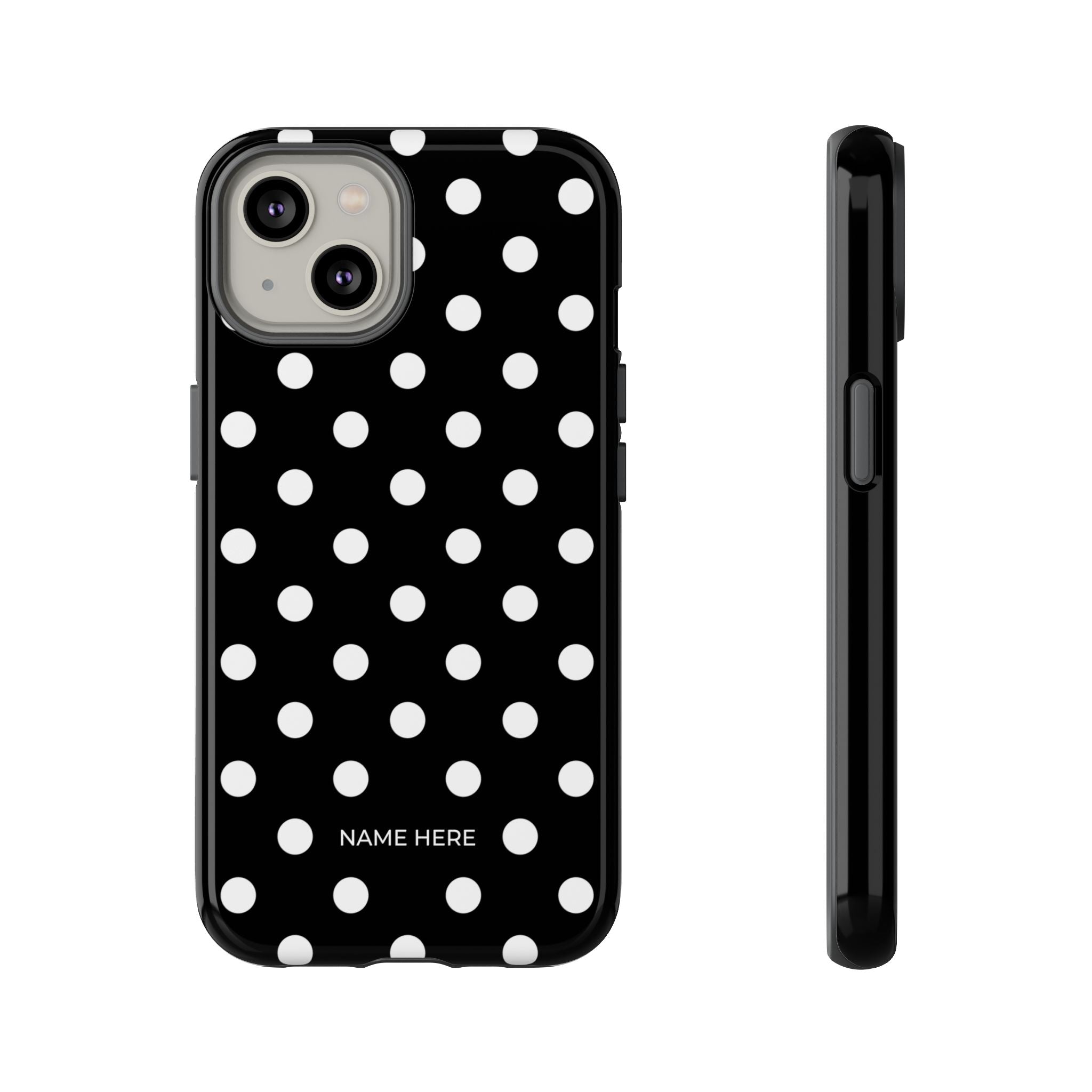 Black & White PolkaDot Customisable Case