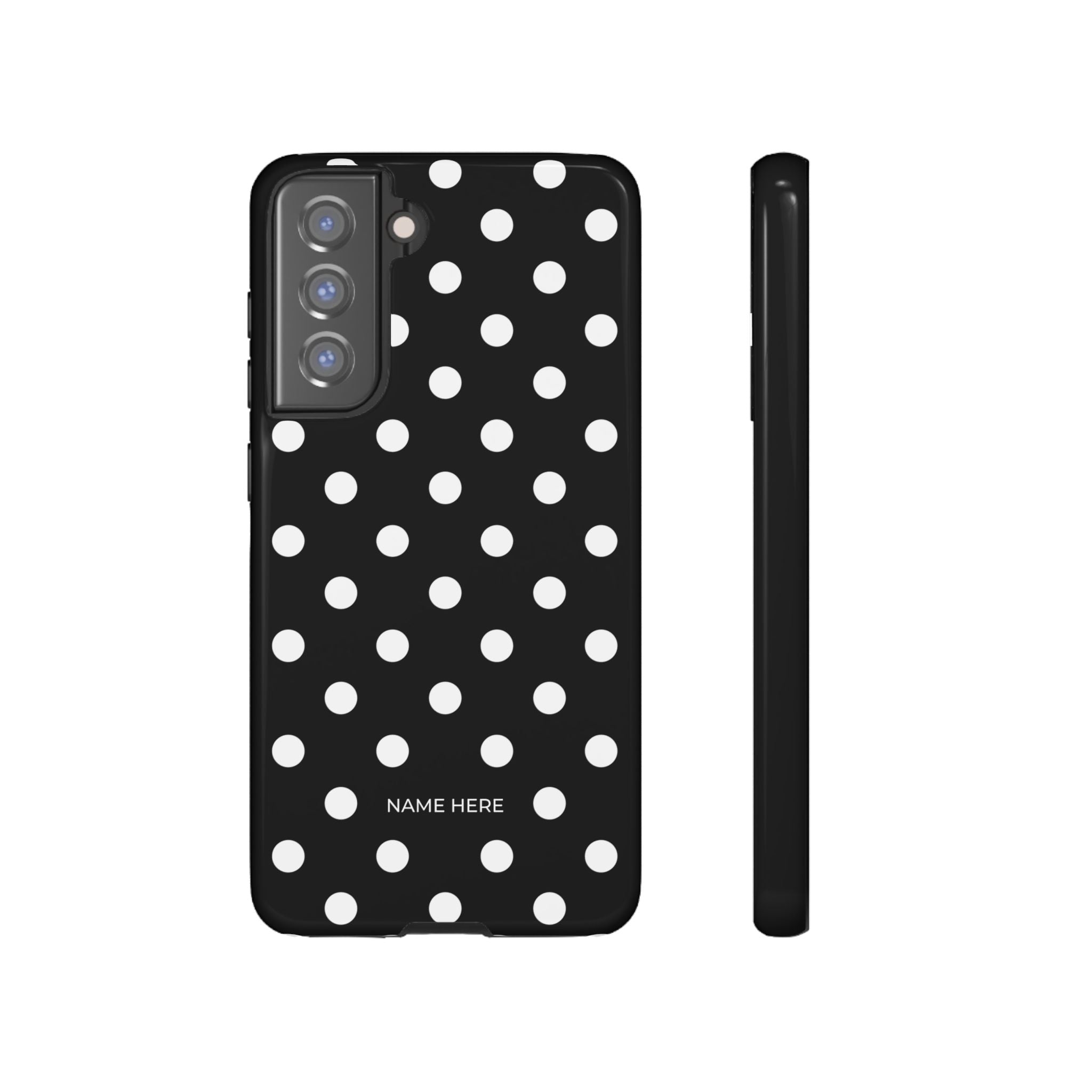 Black & White PolkaDot Customisable Case