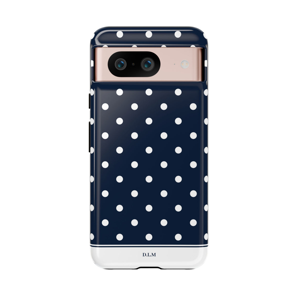Navy Pearl Personalised Polka Dot Case
