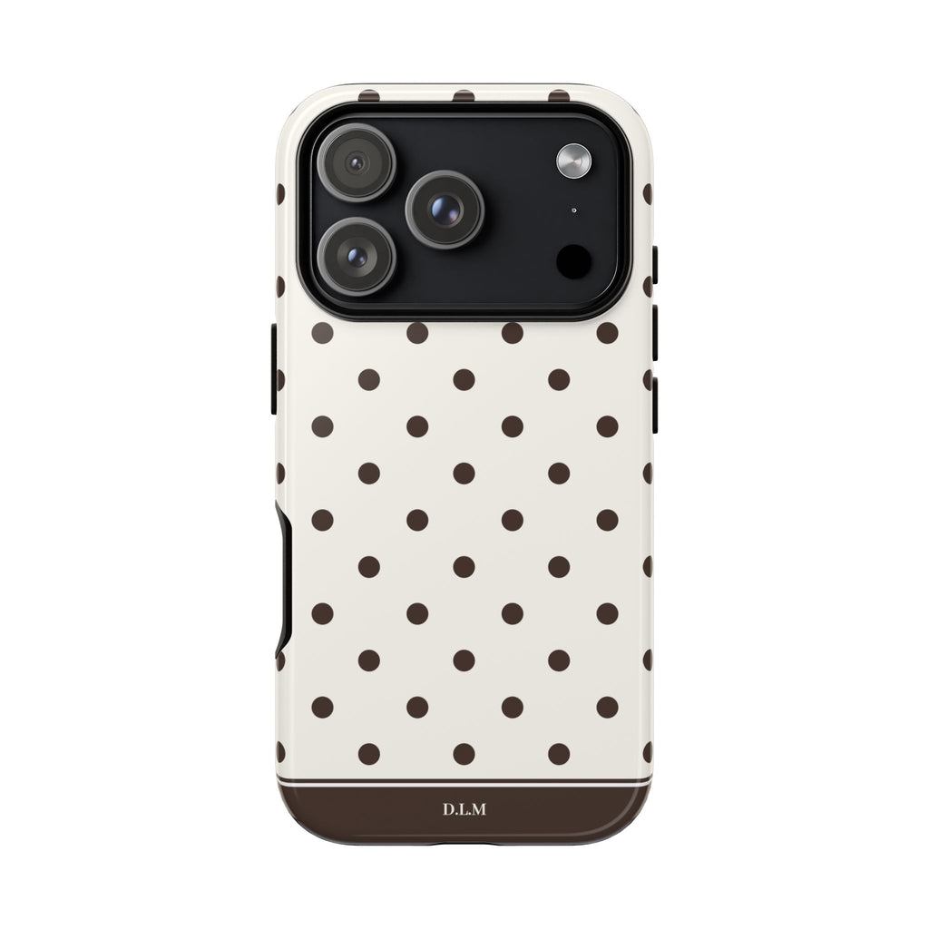 Creamy Mocha Personalised Polka Dot Case