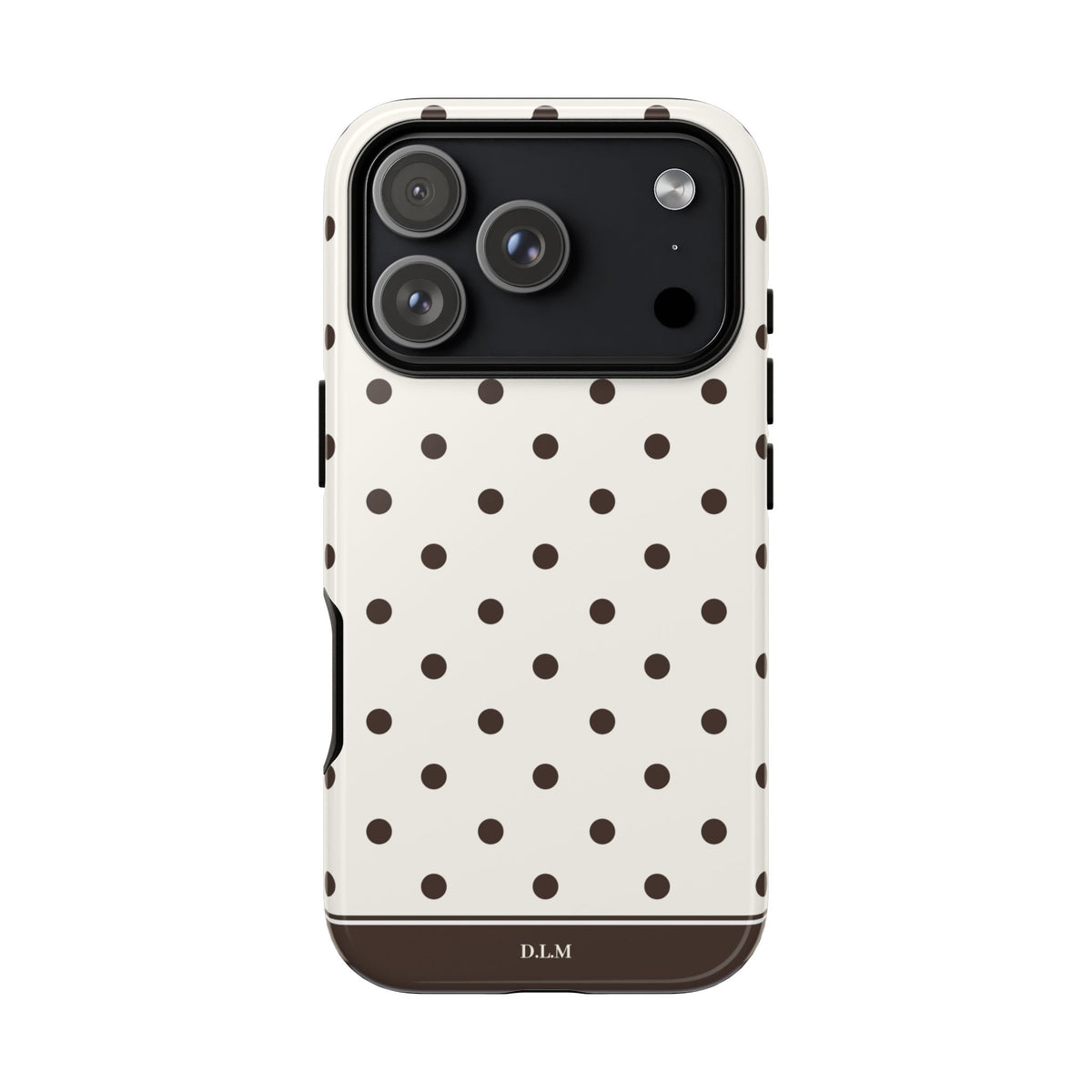 Creamy Mocha Personalised Polka Dot Case