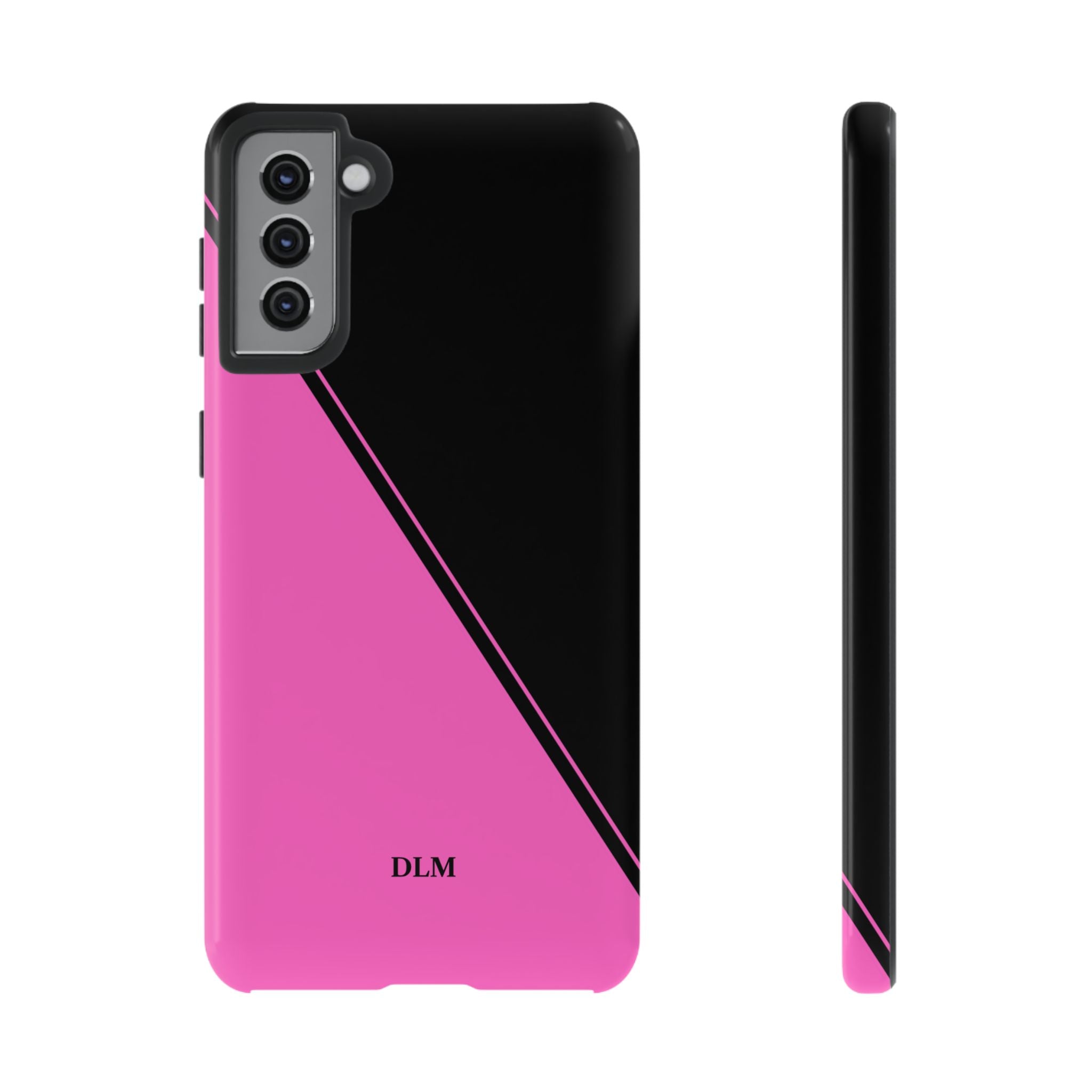 Pink/Black Two Tone Custom Initials Case
