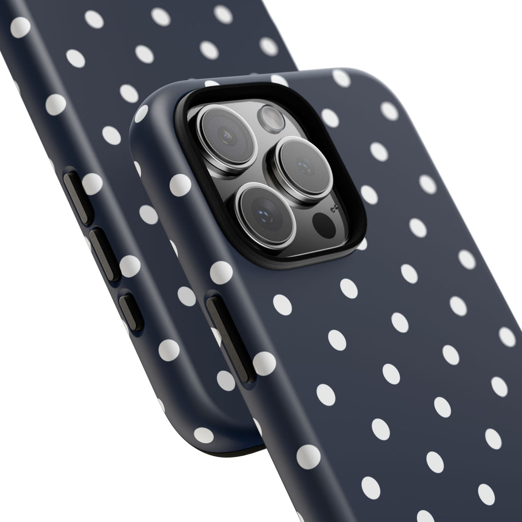 Navy Pearl Personalised Polka Dot Case