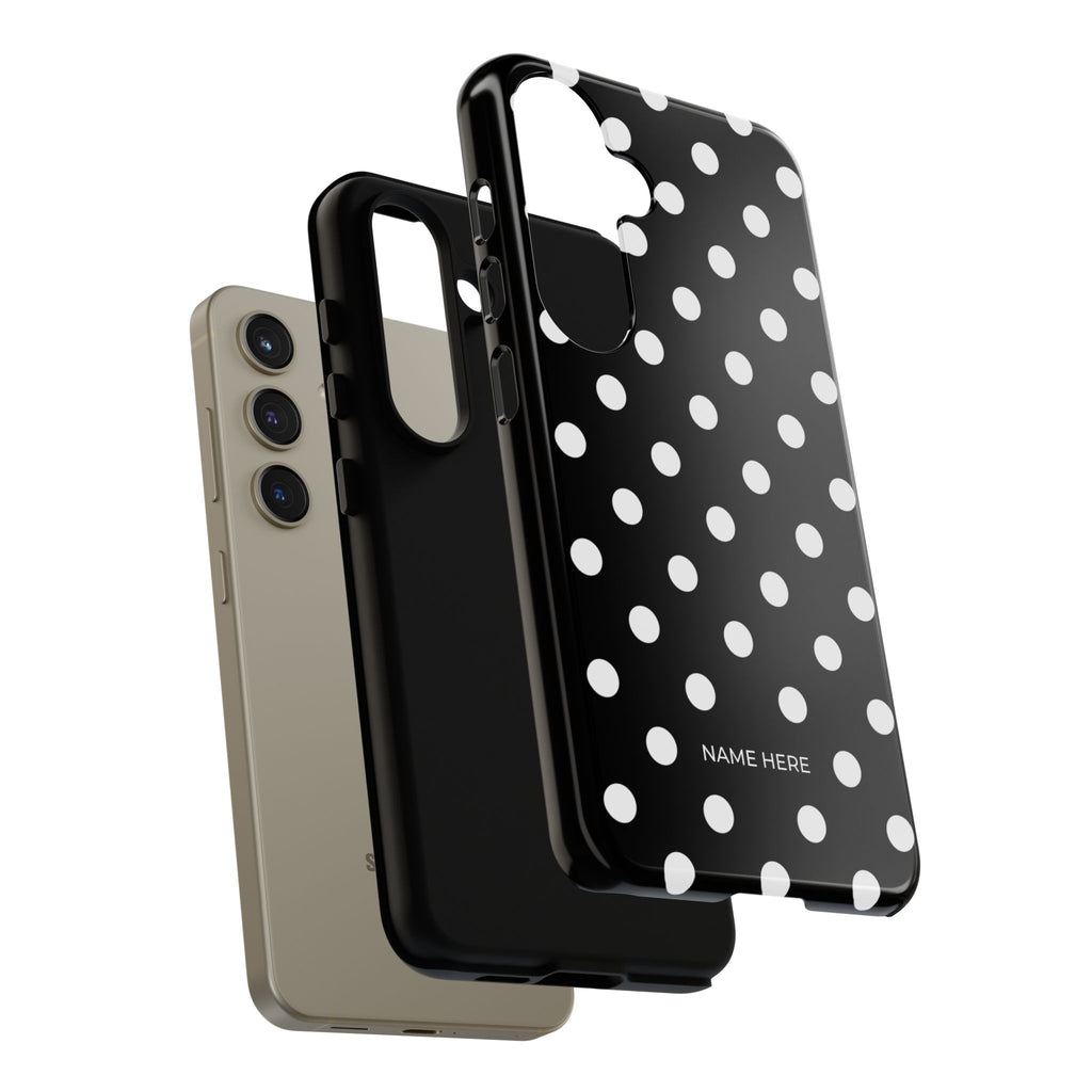 Black & White PolkaDot Customisable Case