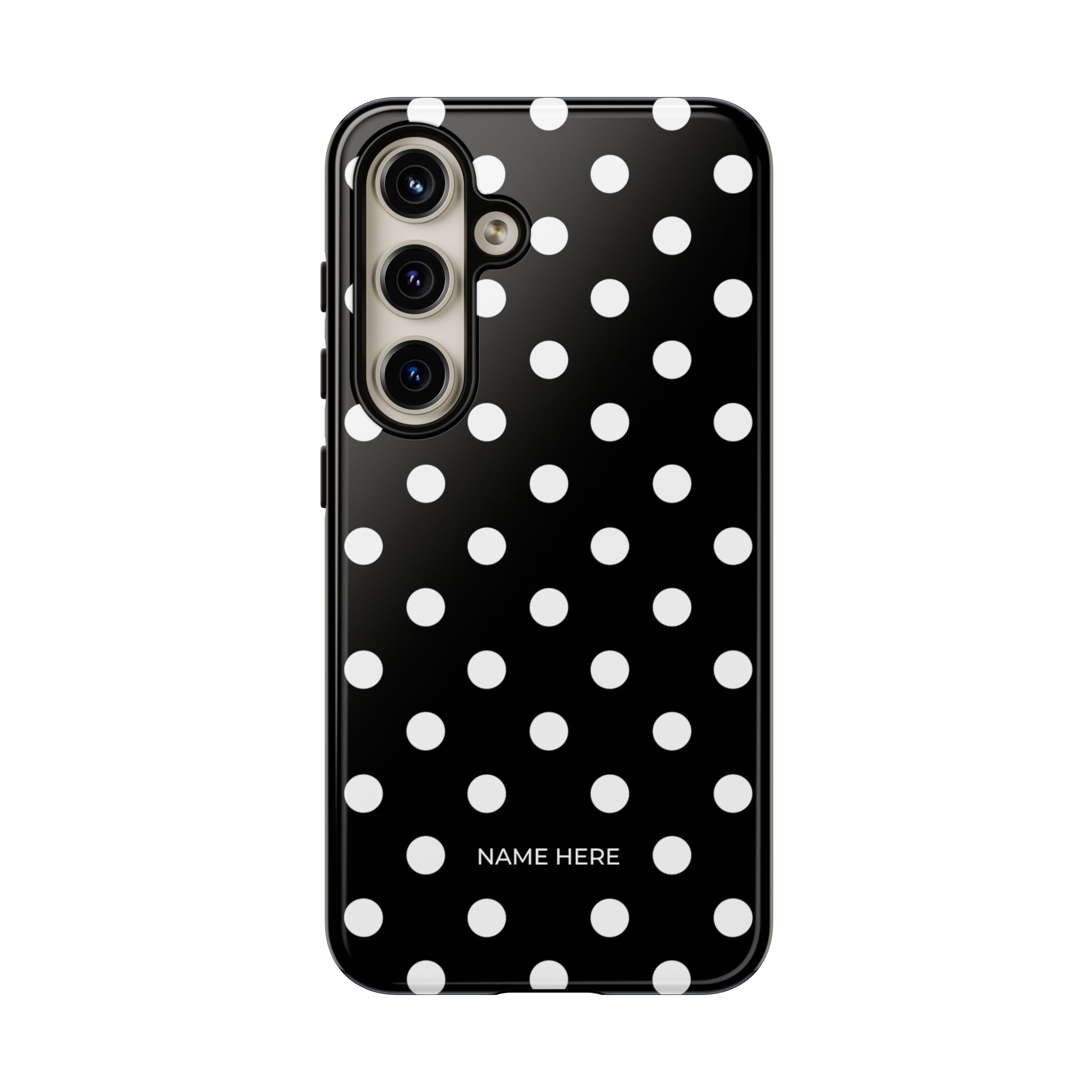 Black & White PolkaDot Customisable Case