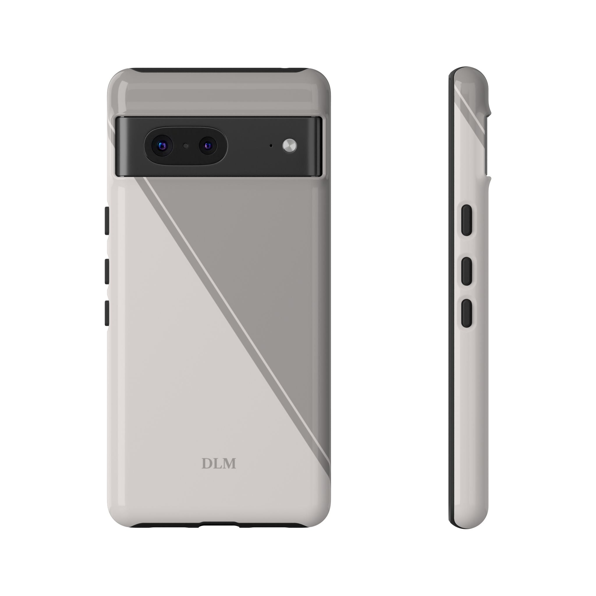 Grey Two Tone Case Custom Initials Case