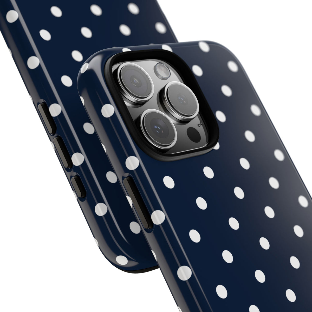Navy Pearl Personalised Polka Dot Case